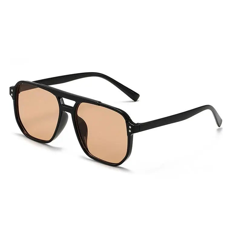 Classic Oversized Pilot Sunglasses Women Vintage Double Bridge Big Sun Shades Glasses Unisex Yellow Driving Eyewear UV400 Shades