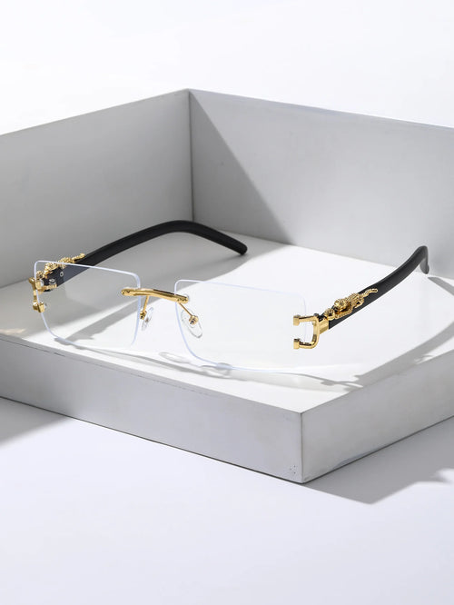 1 Pc Fashionable Trendy Frameless Rectangular Personalized Sunglasses