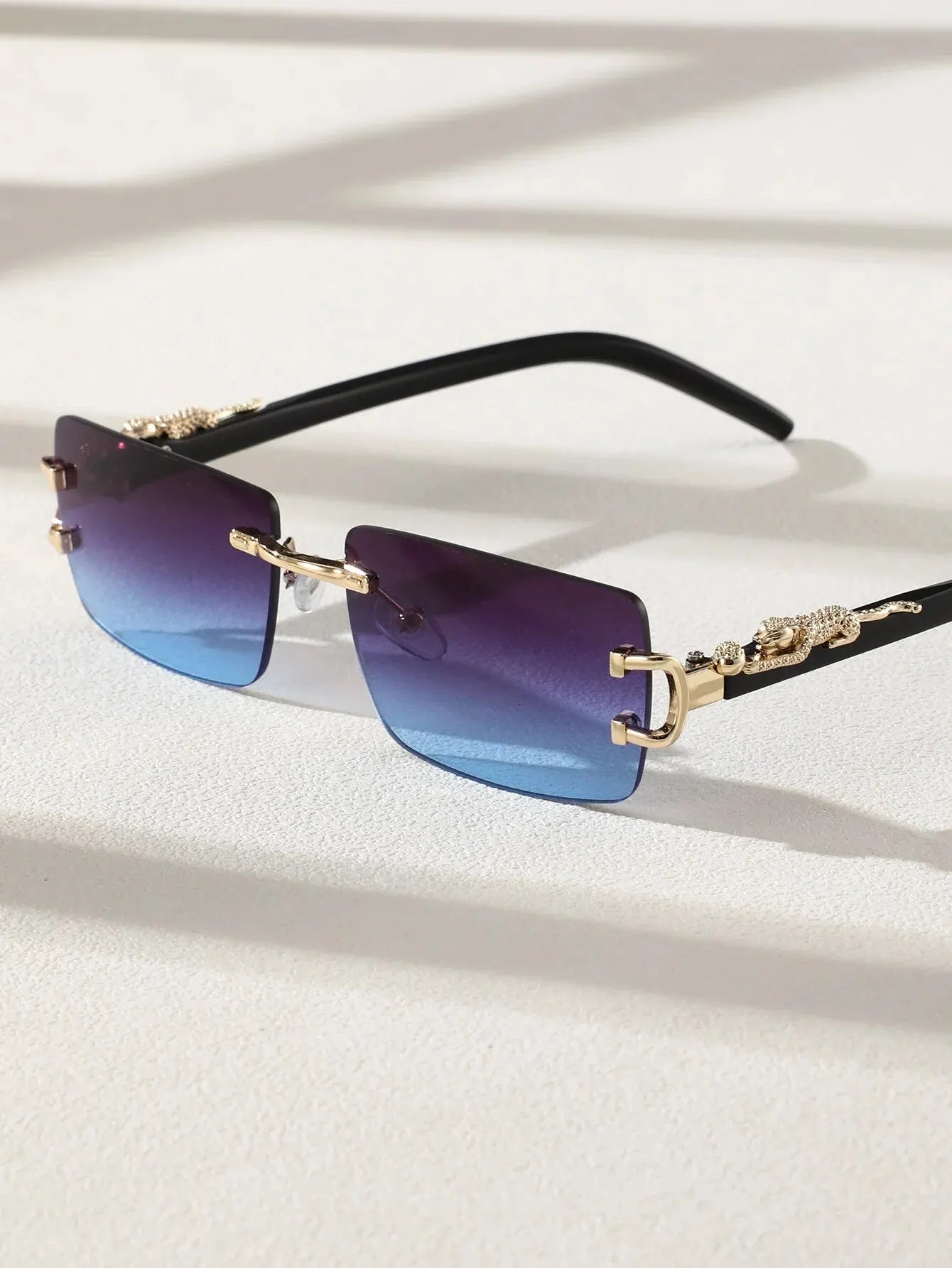 1 Pc Fashionable Trendy Frameless Rectangular Personalized Sunglasses