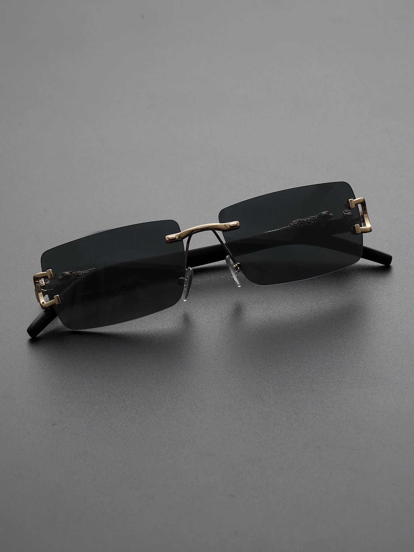 1 Pc Fashionable Trendy Frameless Rectangular Personalized Sunglasses