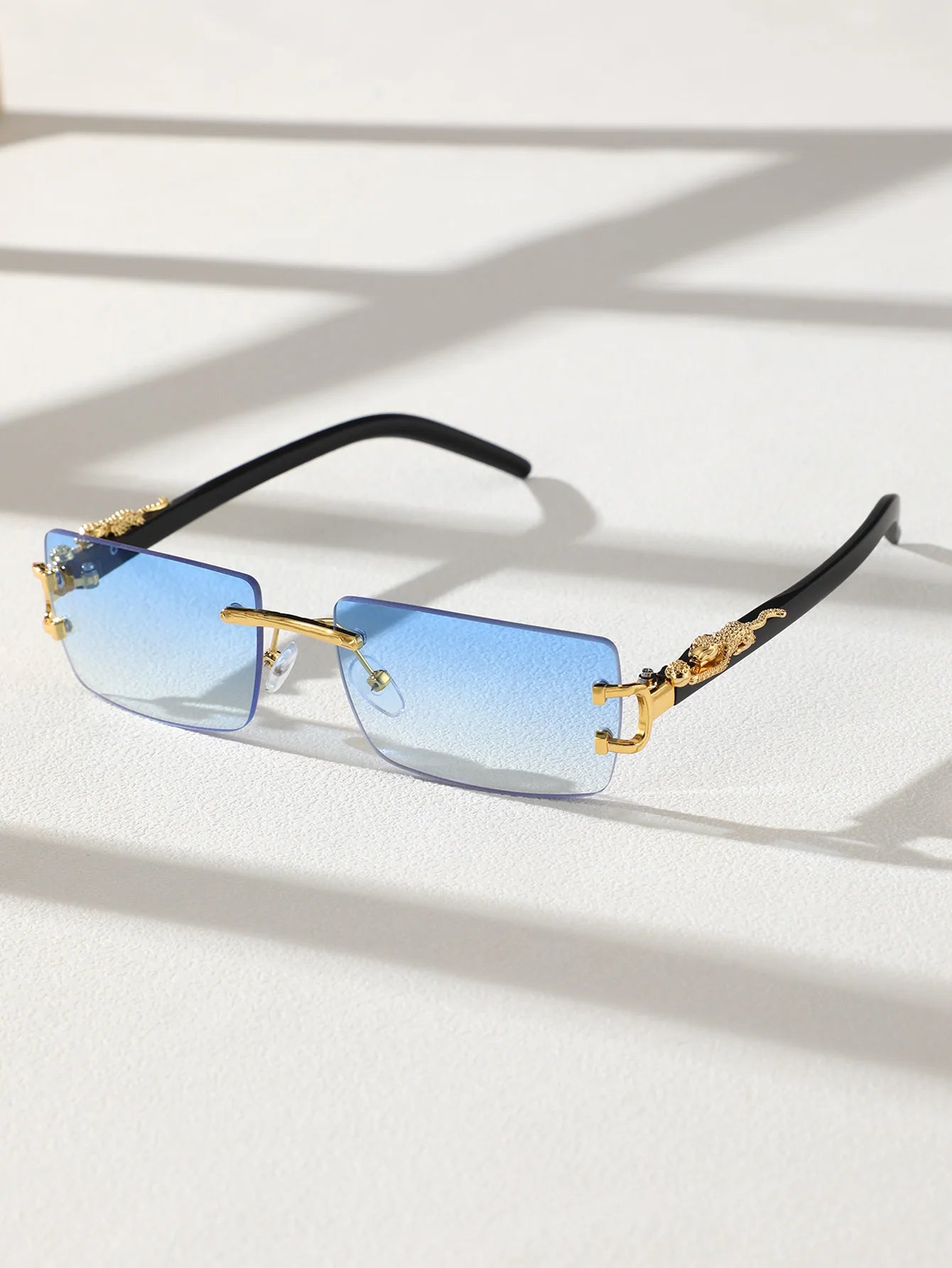 1 Pc Fashionable Trendy Frameless Rectangular Personalized Sunglasses