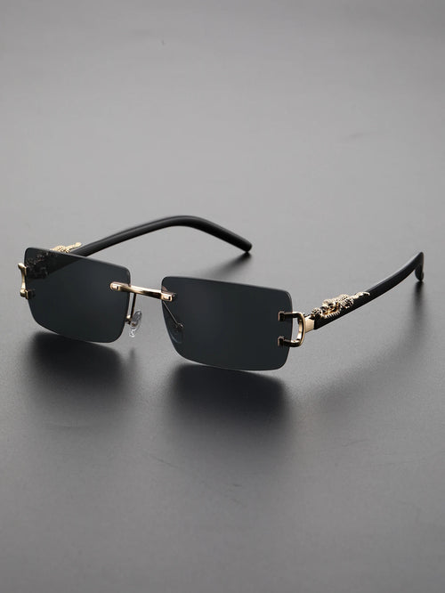 1 Pc Fashionable Trendy Frameless Rectangular Personalized Sunglasses