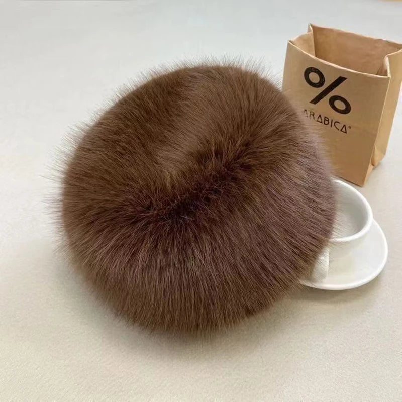 2024 New Fashion Women Winter Hat bucket hat Faux Fur Plush Russian Hat Warm Trooper Trapper Cap Beanies