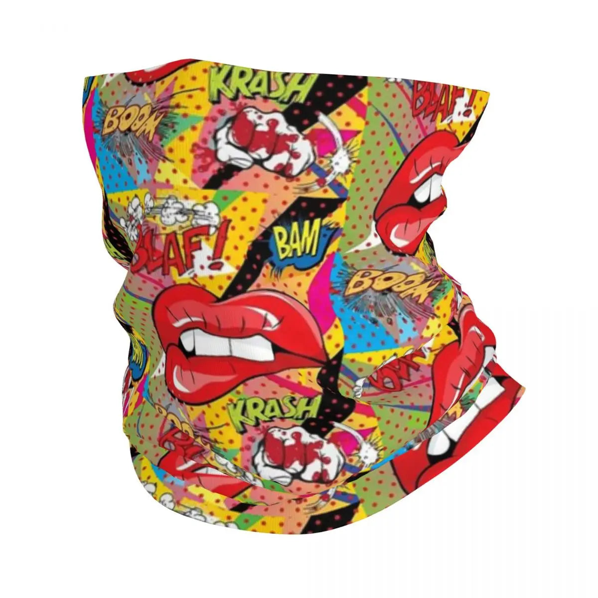 Superhero Cartoon Anime Bandana Neck Gaiter Windproof Face Scarf Cover Comic Pop Art Explosions Pattern Headband Tube Balaclava