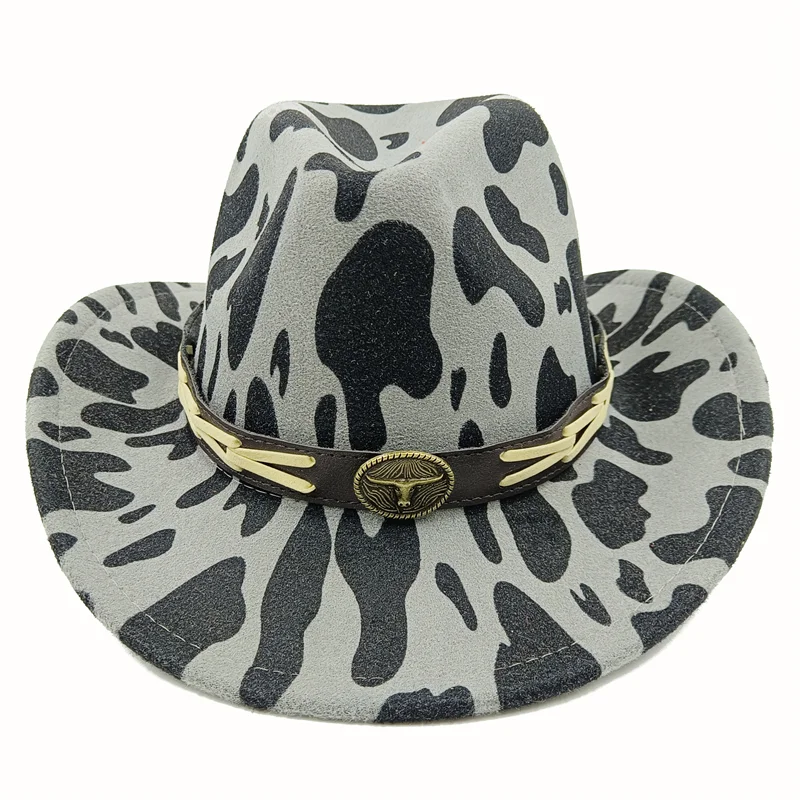 Wholesale price cowboy hat imitation leather cracked men and women rider hat кепка мужская fedora hat Panama rope accessories