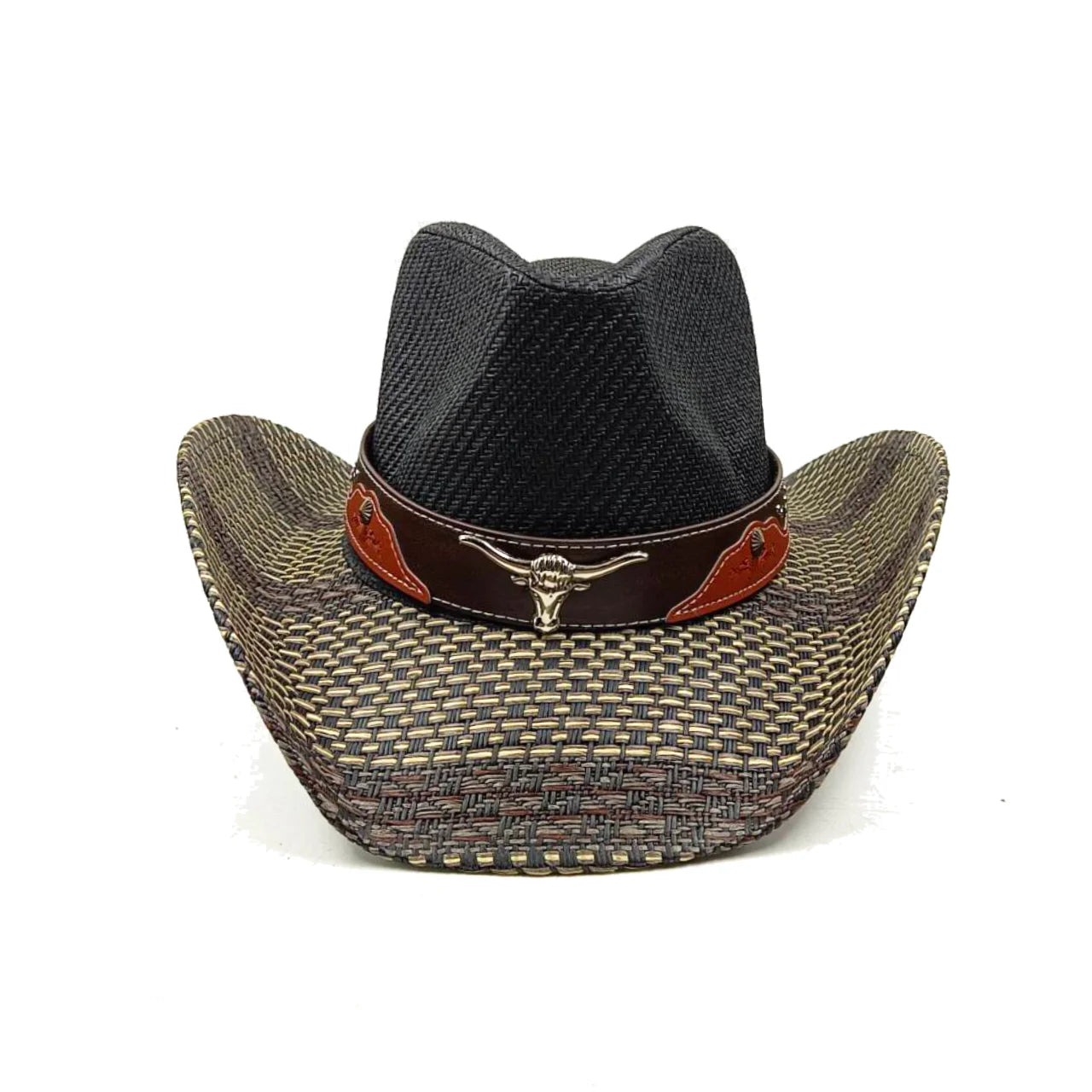 Cardboard Straw Cowboy Hat Panama Sun Hat Women's Outdoor Travel Western Cowboy Hat Men's sombrero vaquero