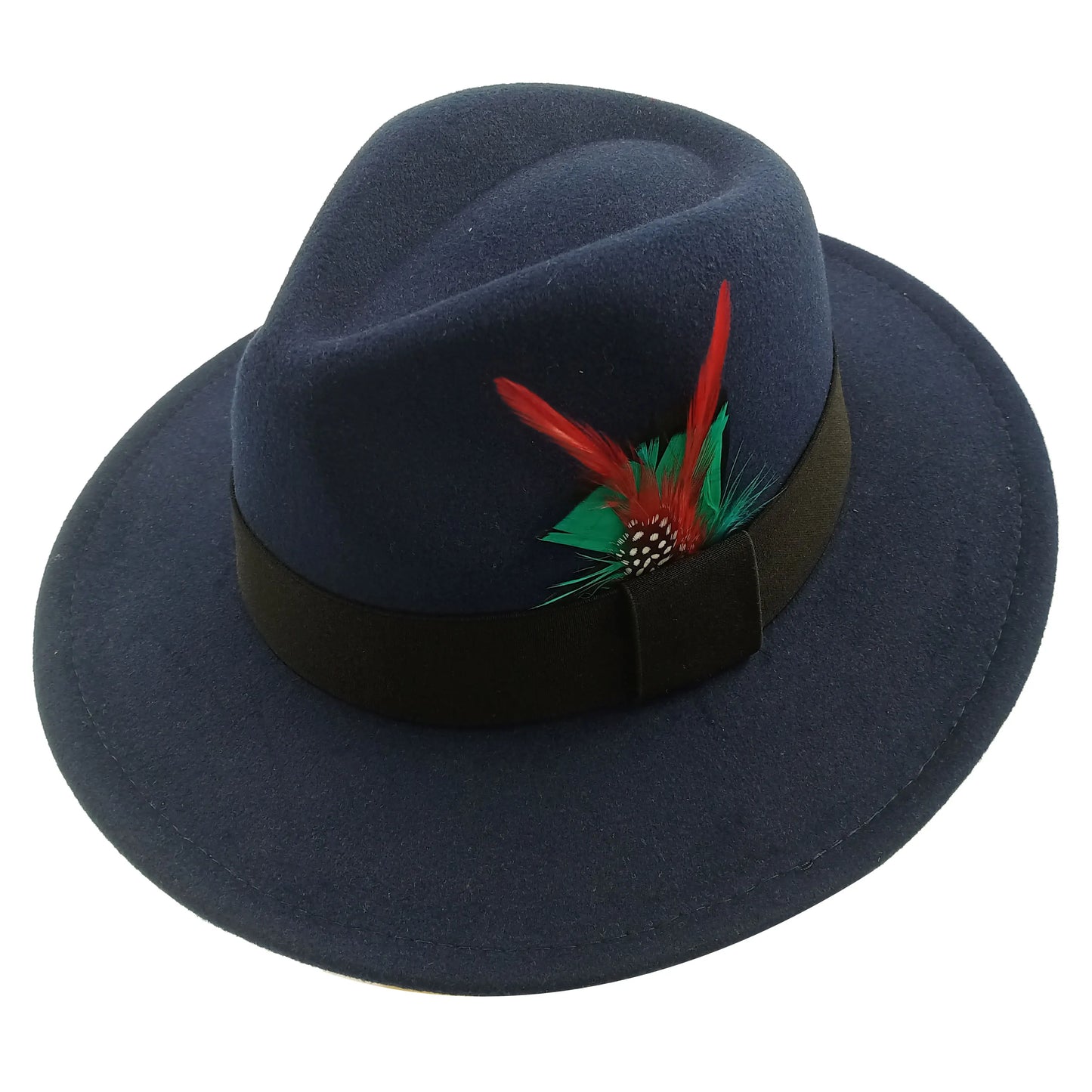 Red Feather Fedoras Men Hat Spring Autumn Jazz Hats Fashion Men's And Women's Drop Type Church Panama Hat Wide Brim Wholesale