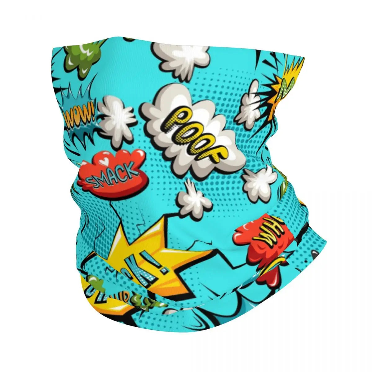 Superhero Cartoon Anime Bandana Neck Gaiter Windproof Face Scarf Cover Comic Pop Art Explosions Pattern Headband Tube Balaclava