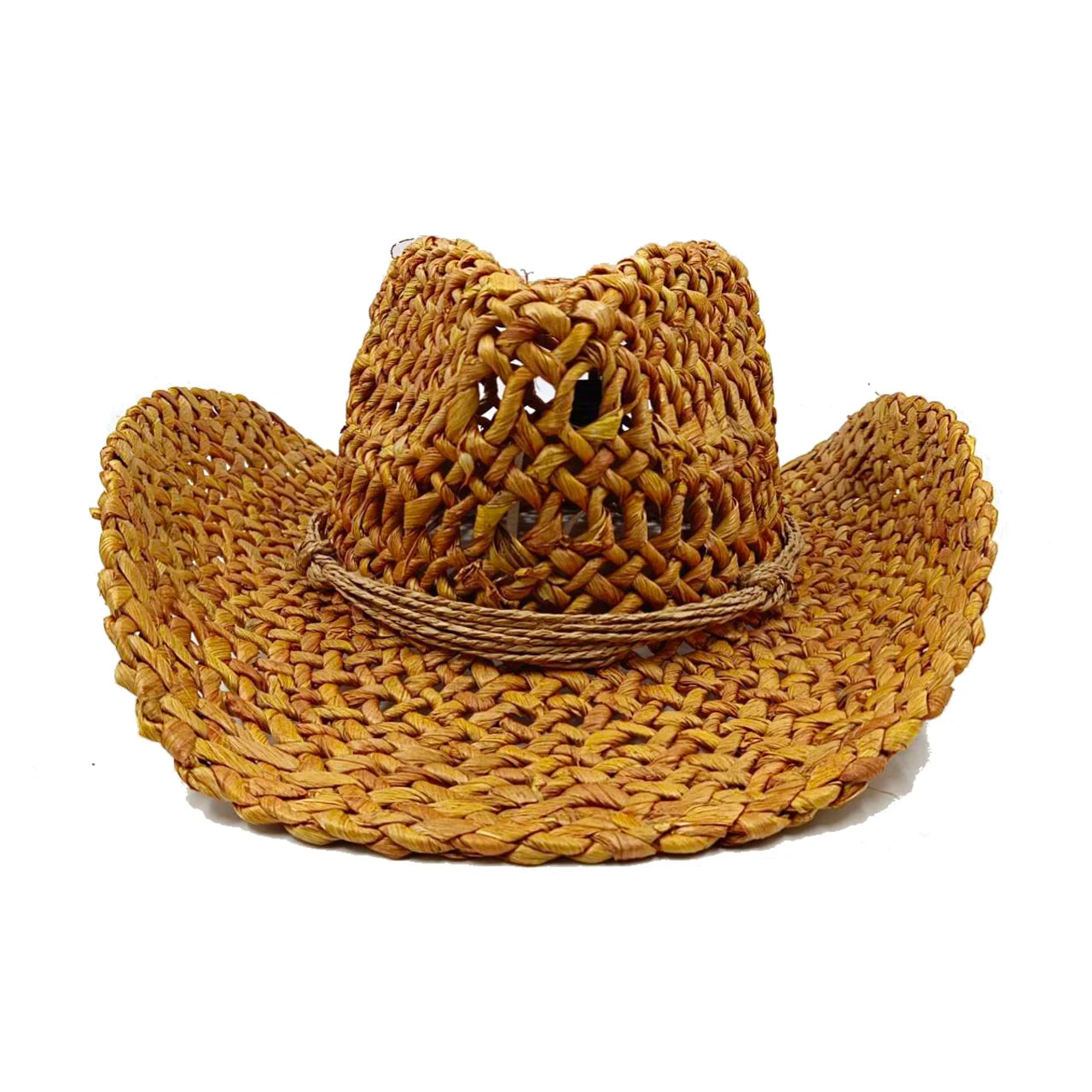 Cardboard Straw Cowboy Hat Panama Sun Hat Women's Outdoor Travel Western Cowboy Hat Men's sombrero vaquero