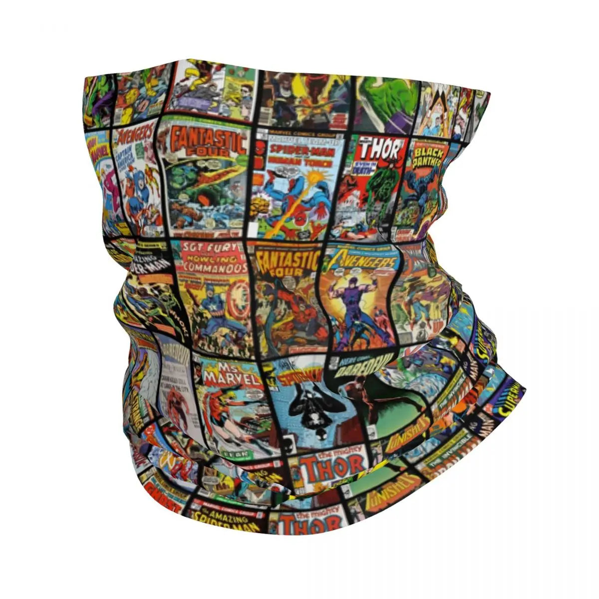 Superhero Cartoon Anime Bandana Neck Gaiter Windproof Face Scarf Cover Comic Pop Art Explosions Pattern Headband Tube Balaclava