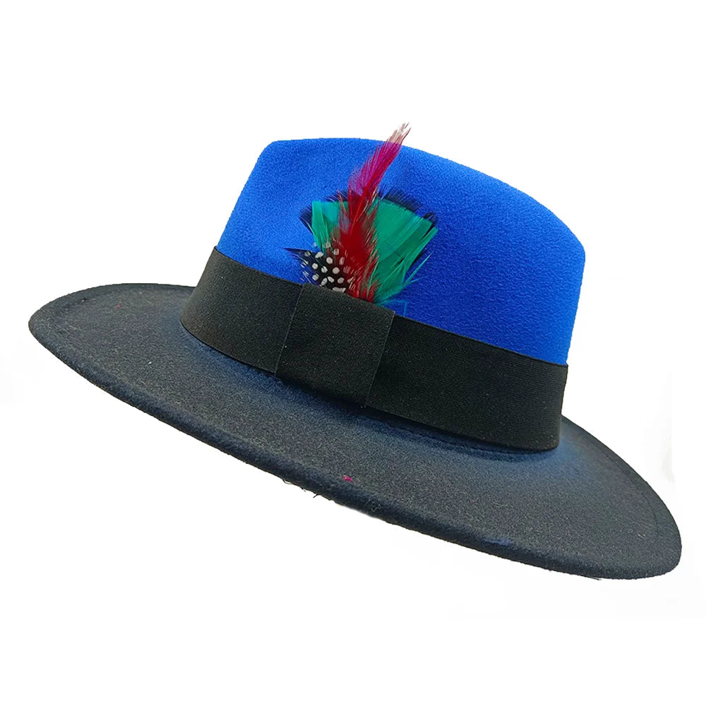 Red Feather Fedoras Men Hat Spring Autumn Jazz Hats Fashion Men's And Women's Drop Type Church Panama Hat Wide Brim Wholesale