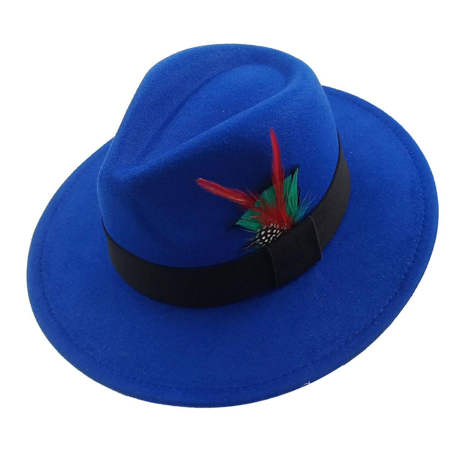 Red Feather Fedoras Men Hat Spring Autumn Jazz Hats Fashion Men's And Women's Drop Type Church Panama Hat Wide Brim Wholesale