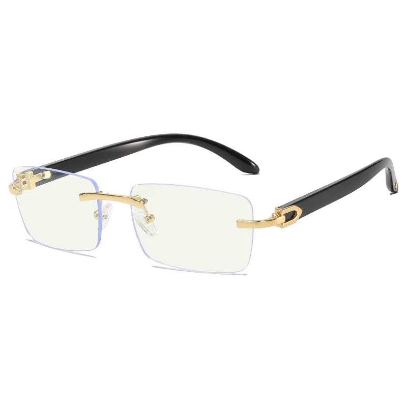 2024 New square rimless sunglasses Fashion cut edge men's glasses Jelly coloured women's sunglasses Fashion clothing Street beat