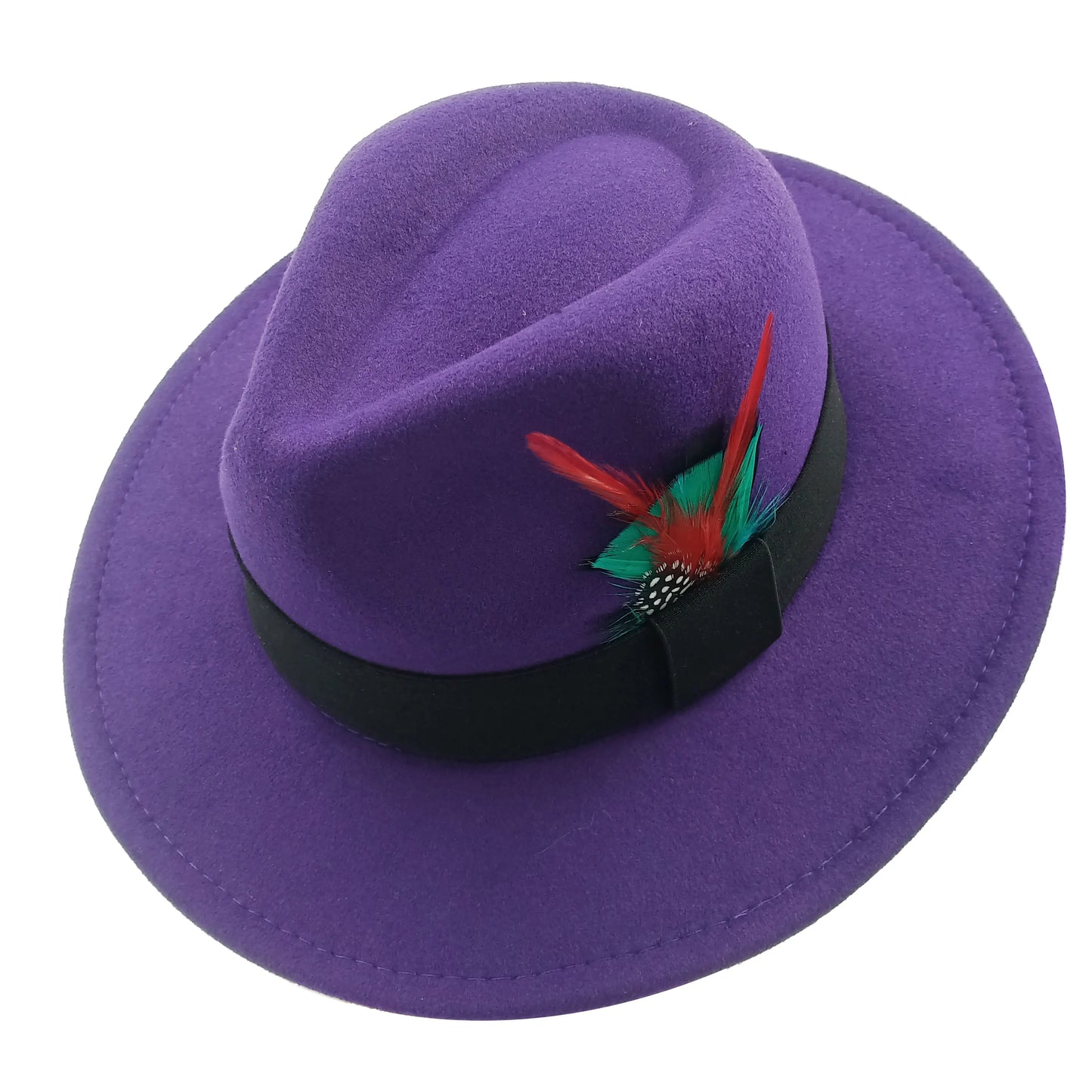 Red Feather Fedoras Men Hat Spring Autumn Jazz Hats Fashion Men's And Women's Drop Type Church Panama Hat Wide Brim Wholesale