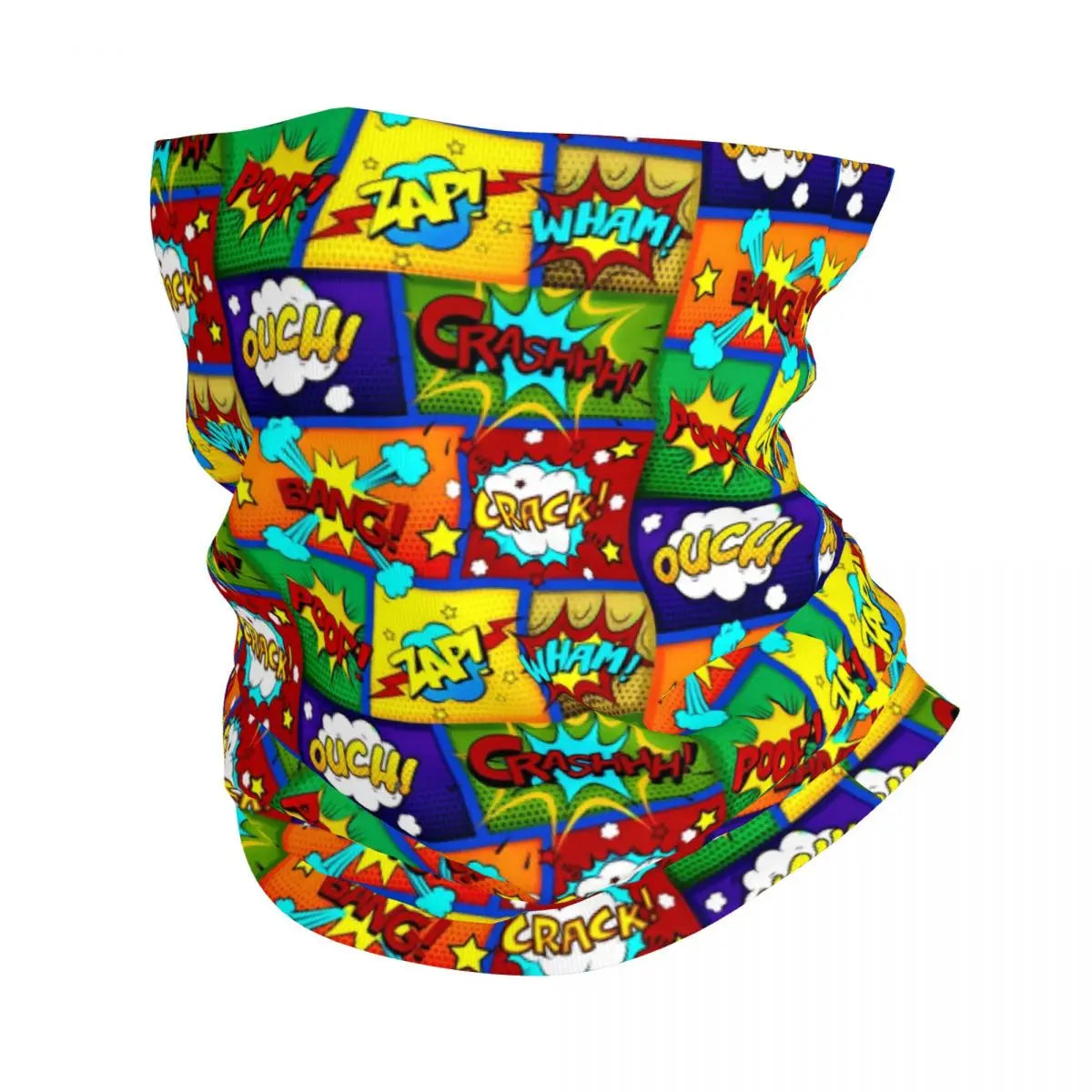 Superhero Cartoon Anime Bandana Neck Gaiter Windproof Face Scarf Cover Comic Pop Art Explosions Pattern Headband Tube Balaclava