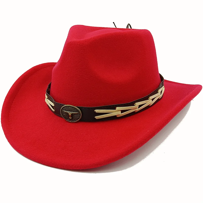 Wholesale price cowboy hat imitation leather cracked men and women rider hat кепка мужская fedora hat Panama rope accessories