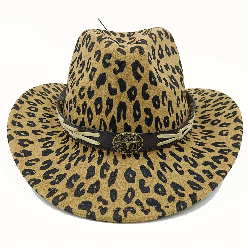 Wholesale price cowboy hat imitation leather cracked men and women rider hat кепка мужская fedora hat Panama rope accessories