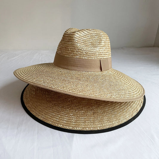 2023 New Natural Straw Panama Hats Handmade Wide Brim Summer Hats UV Woven Sun Hat Boho Style  Beach Hat Tropical Gift Idea Her