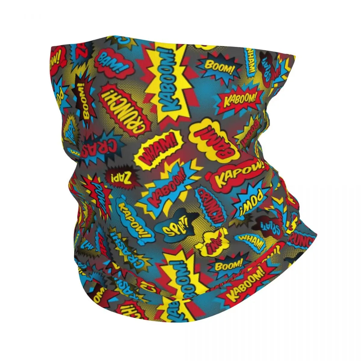 Superhero Cartoon Anime Bandana Neck Gaiter Windproof Face Scarf Cover Comic Pop Art Explosions Pattern Headband Tube Balaclava