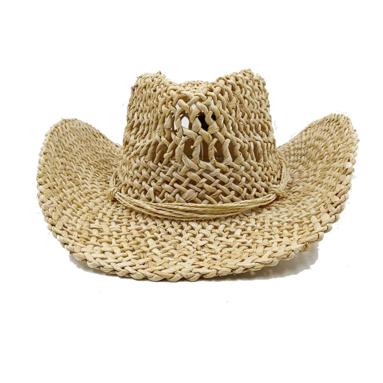 Cardboard Straw Cowboy Hat Panama Sun Hat Women's Outdoor Travel Western Cowboy Hat Men's sombrero vaquero