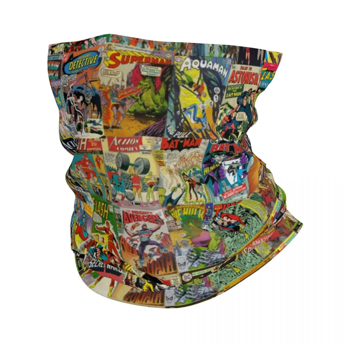 Superhero Cartoon Anime Bandana Neck Gaiter Windproof Face Scarf Cover Comic Pop Art Explosions Pattern Headband Tube Balaclava