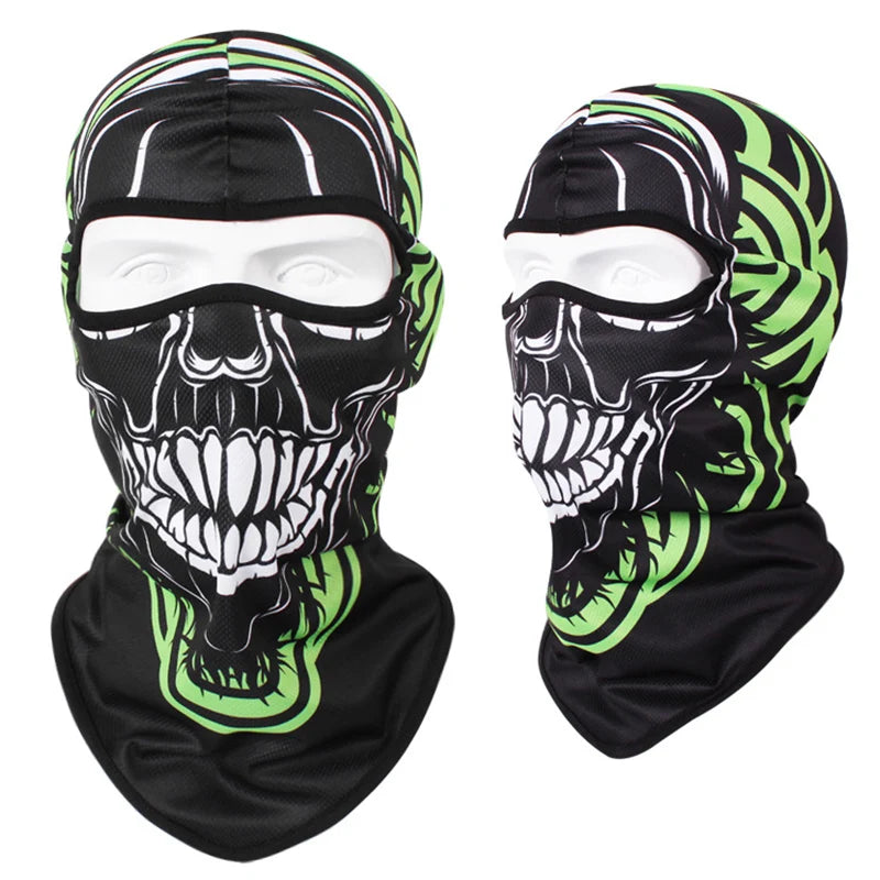 Skull Print Bandana Balaclava Full Face Cover Elastic Outdoor Fishing Hunting Hiking Cycling Neck Gaiter Head Warmer Face Shield