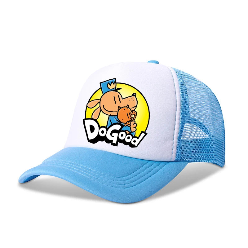 Dog Man Boys Girls Baseball Caps Child Sports Breathable Mesh Hat Cute Cartoon Anime Student Sunbonnet New Kids Birthday Gifts